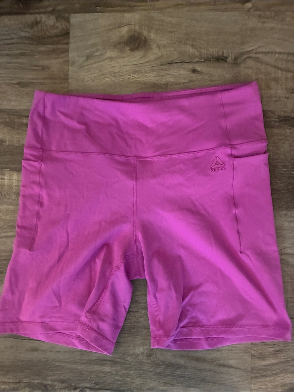 Reebok Women's Hot Pink High-Waist Bike Shorts